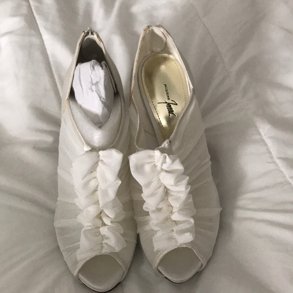 White formal heels